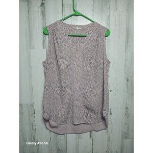 Pleione Tank Women's Small Pink Gray Vee Neck